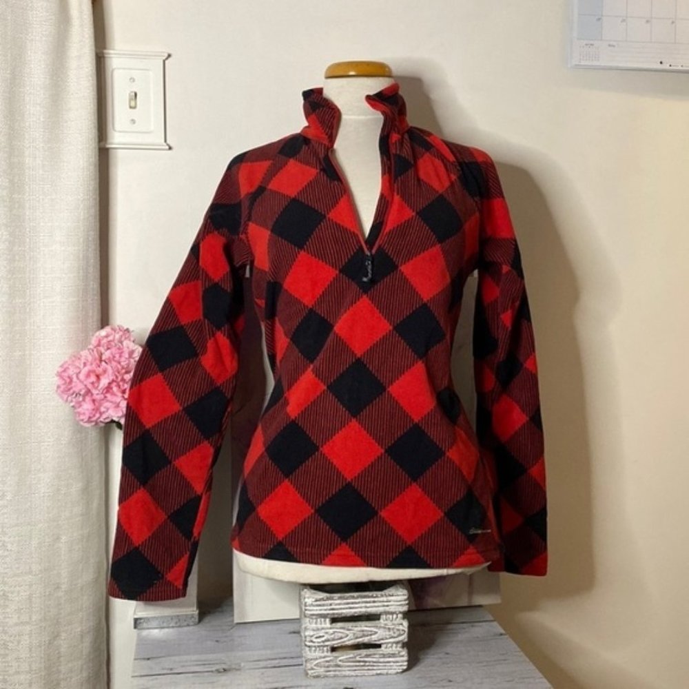 🌷Eddie Bauer🌷 Red Flannel Fleece Sweater